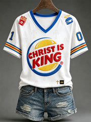 Women’s 'Christ is King' V-neck T-shirts