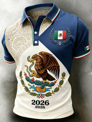 Men's Mexican Soccer Match Art Print Short-Sleeve Polo Shirt