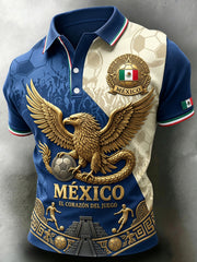 Men's Mexican Soccer Match Art Print Short-Sleeve Polo Shirt