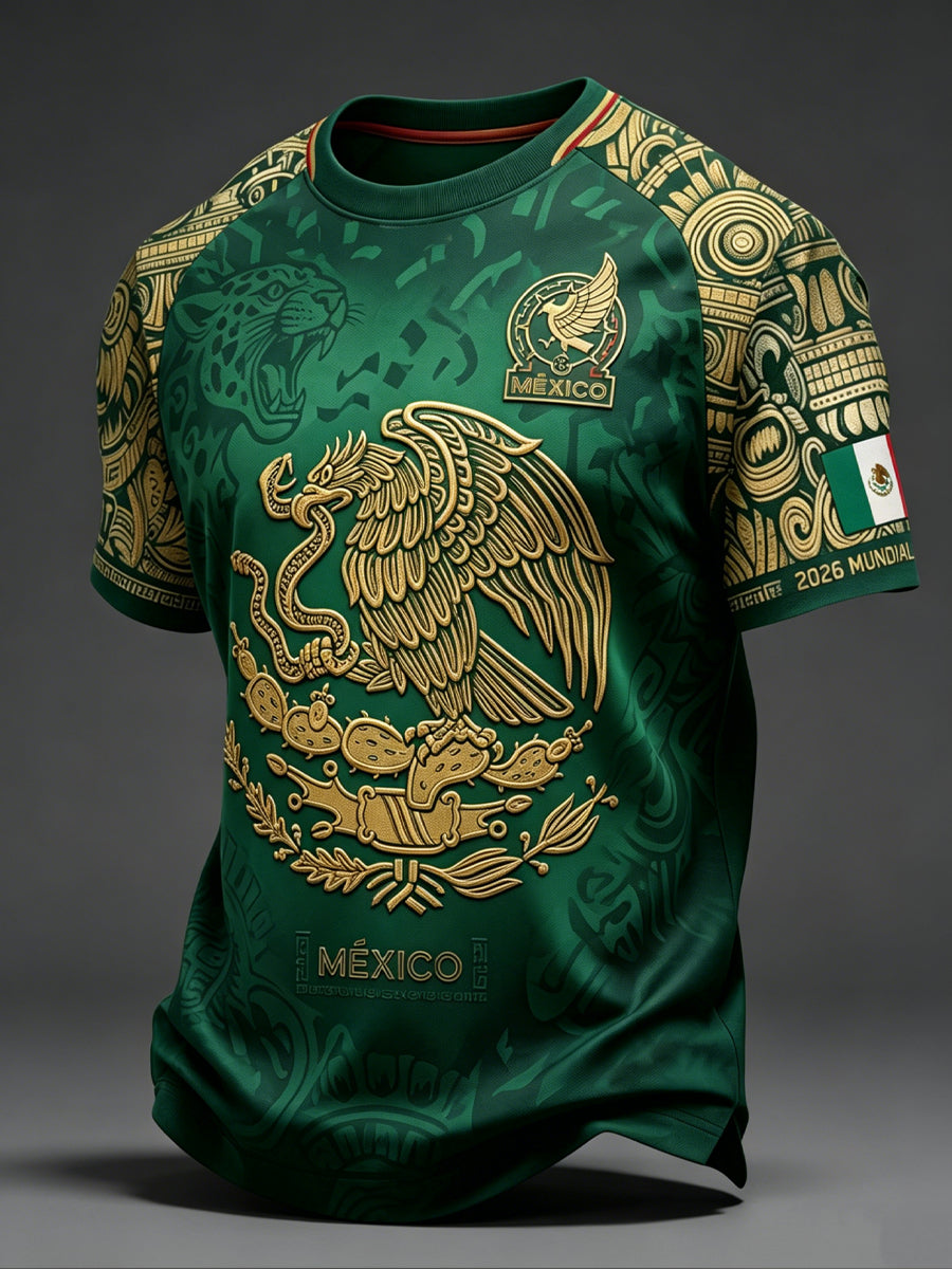 Men's Mexican Soccer Match Art Print Short-Sleeve T-Shirt