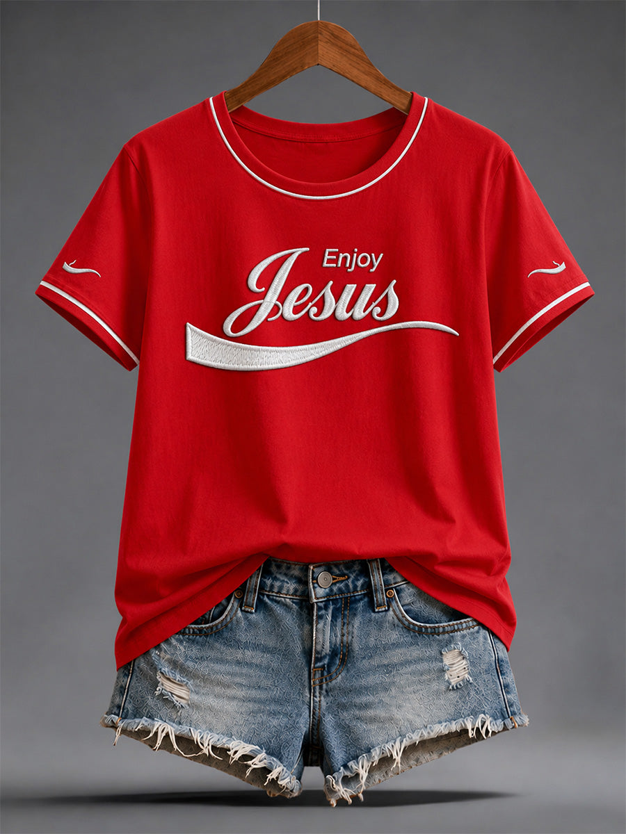 Women's  Funny Christian Jesus Print Casual Tee