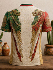 Men's Mexico Pride Art Printed V-neck T-shirt