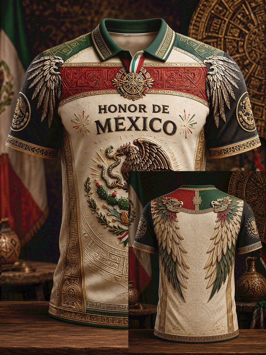 Men's Mexico Pride Art Printed Casual Tops