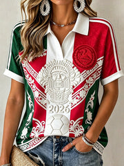Women's Mexican Football Match Art Print Shirt