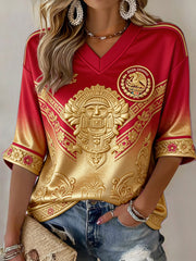 Women's Mexican Football Match Art Print T-shirt