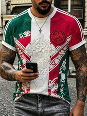 Men's Mexican Football Match Art Print T-shirt