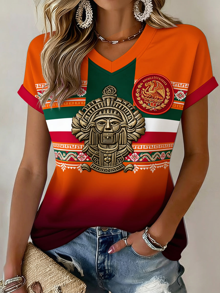 Women's Mexican Football Match Art Print T-shirt