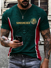 Men's Mexican Football Match Art Print T-shirt