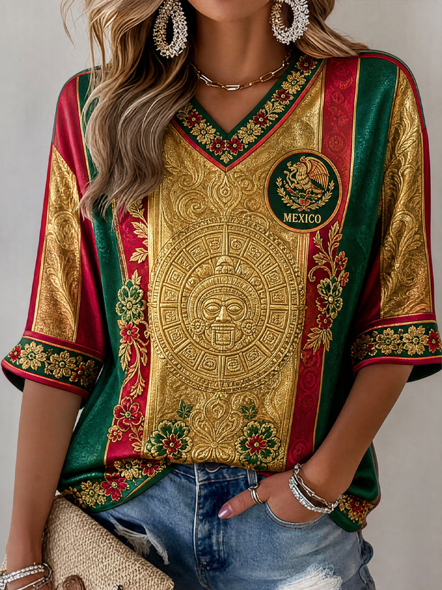 Women's Mexican Football Match Art Print T-shirt