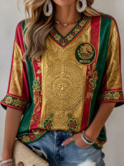 Women's Mexican Football Match Art Print T-shirt