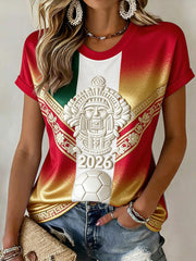 Women's Mexican Football Match Art Print T-shirt