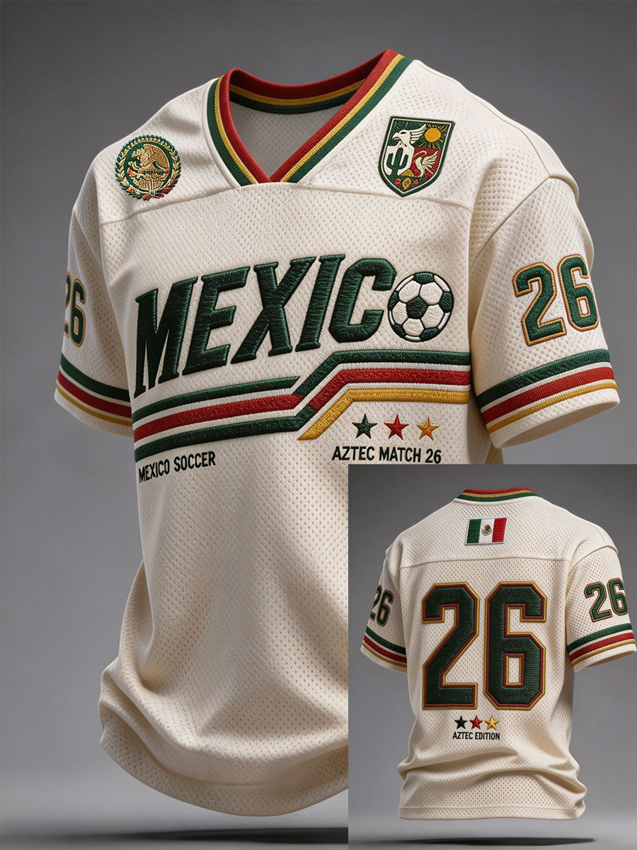Men's Mexico Football Lover Art Printed T-shirt