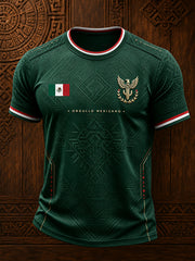 Men's Mexico Football Lover Art Printed T-shirt