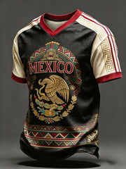 Men's Mexican Football Fan Casual Printed T-shirt