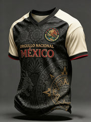 Men's Mexican Football Fan Casual Printed T-shirt