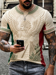 Men's Mexican Football Fan Casual Printed T-shirt