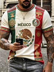 Men's Mexican Football Fan Casual Printed T-shirt