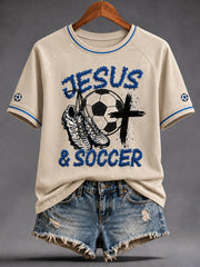 Women's Christian Jesus Print Casual Tee
