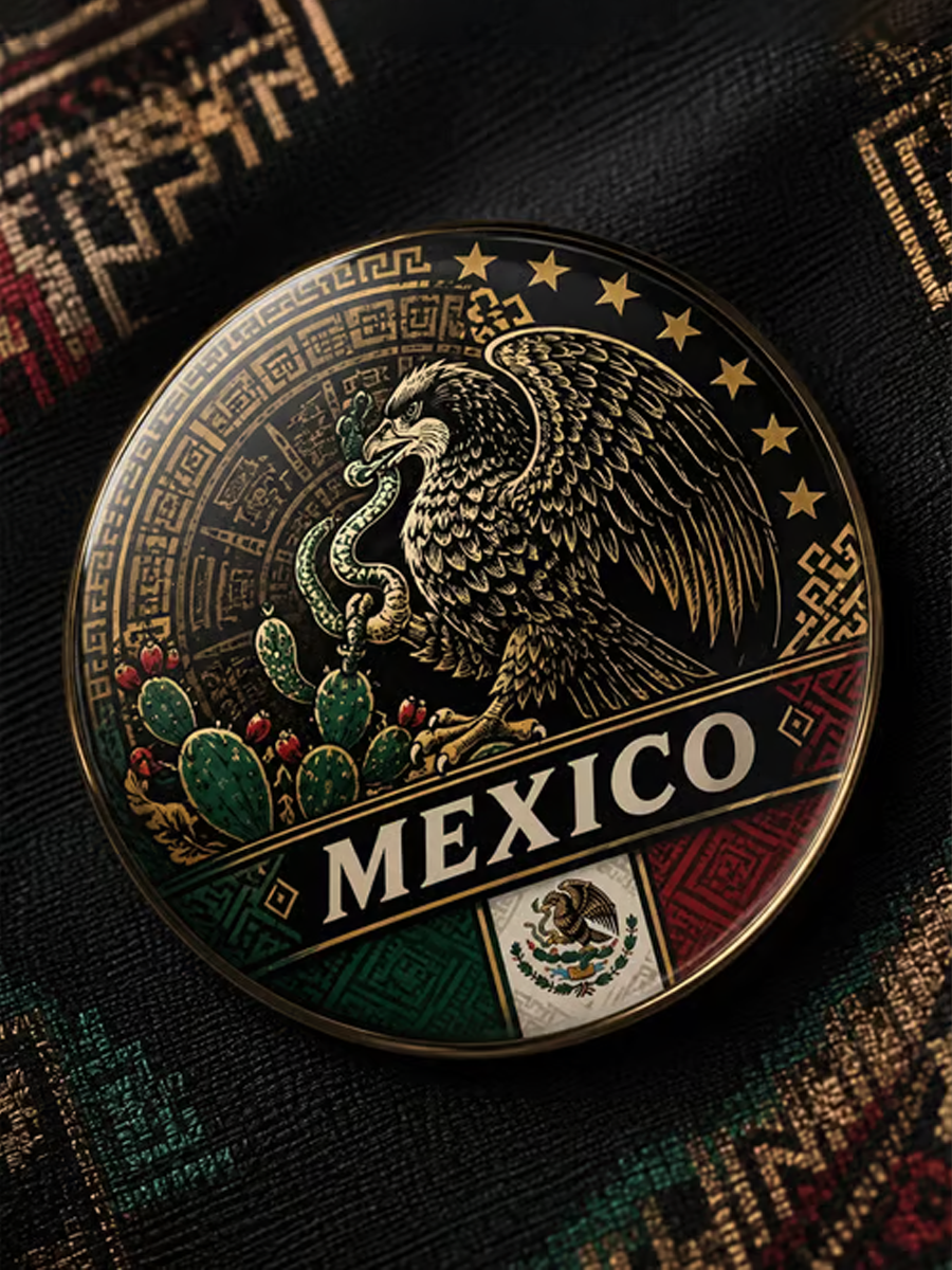 Unisex Mexico Pride Art Printed Brooch