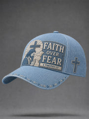 Unisex Christian Jesus Faith Over Fear Print Hat