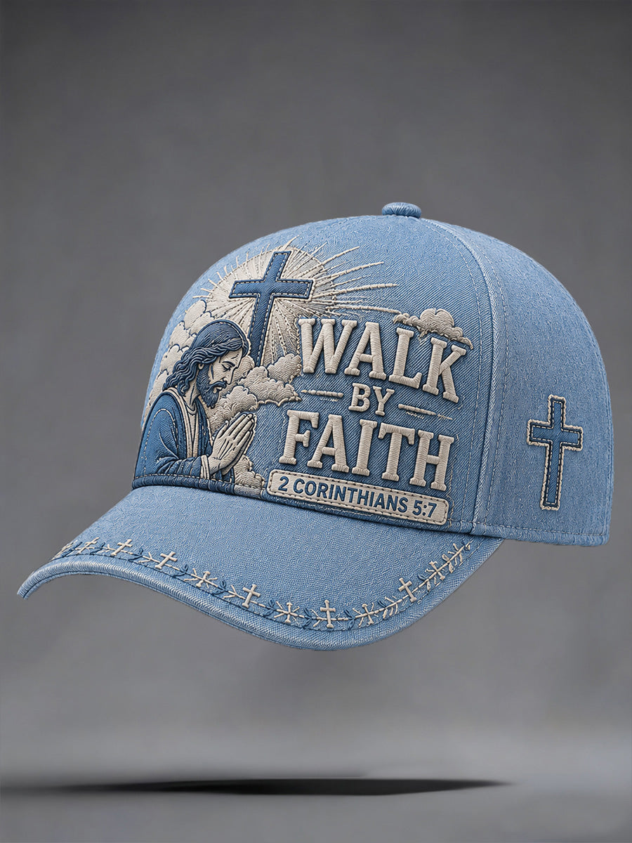 Unisex Christian Jesus Walk By Faith Print Hat