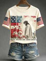 Women's 'Stars Stripes and Jesus Christ' T-shirts