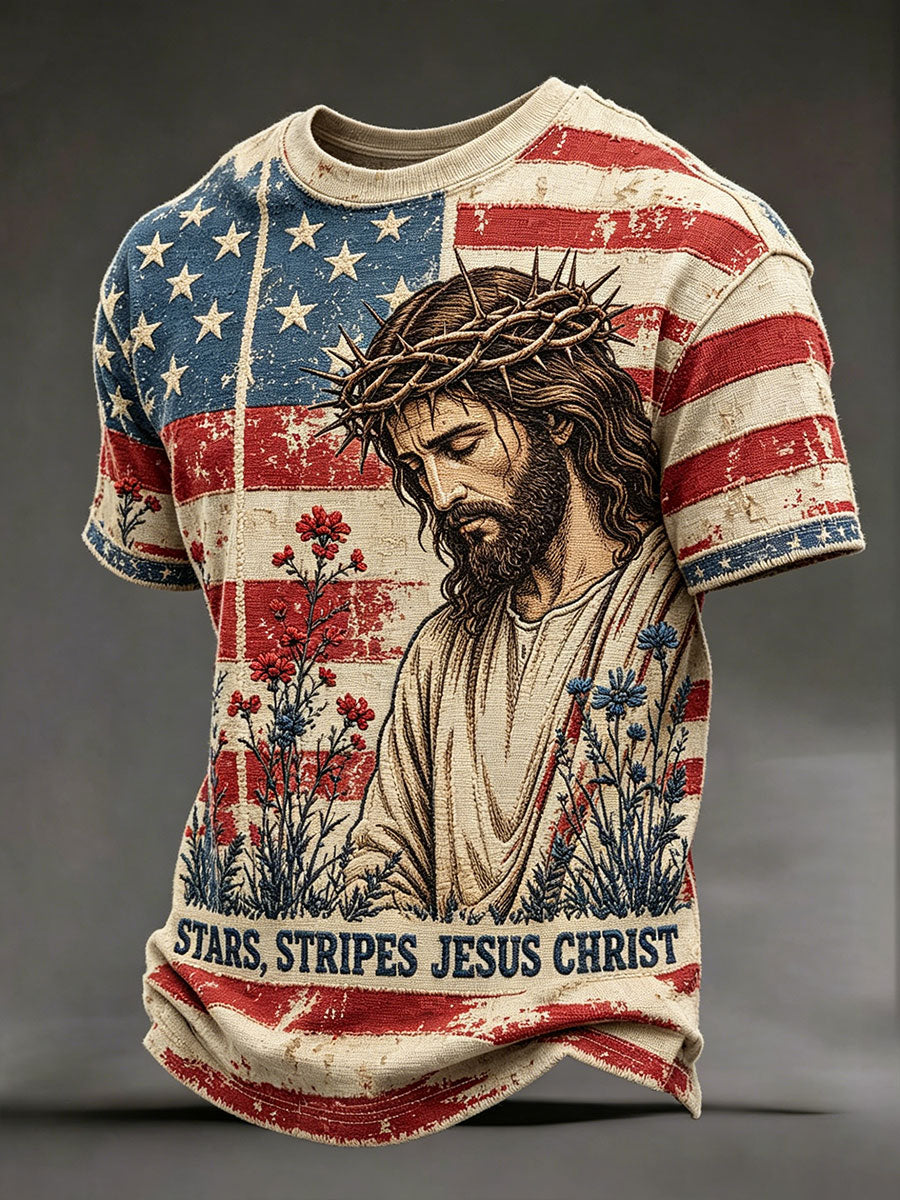 Men's 'Stars, Stripes, and Jesus Christ' T-shirts