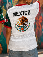Women's Mexico Football Lover Art Printed short-sleeved T-shirt
