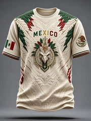 Men's Mexico Football Lover Alebrije Art Printed T-shirt