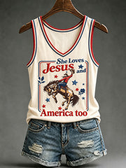 Women’s 'She Loves Jesus And America Too' vests