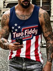 Men’s Independence Day Patriotic Embroidered Casual Vest
