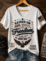 Women's Patriotic Independence Day Print Casual Short-Sleeve T-Shirt