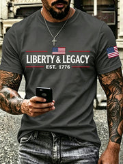Men's Patriotic Independence Day Graphic Casual Short-Sleeve T-Shirt