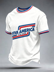 Men’s Patriotic Independence Day Embroidered Casual Short-Sleeve T-Shirt
