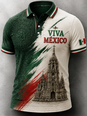 Men’s Mexican Independence Day Printed Casual Short-Sleeve Polo Shirt