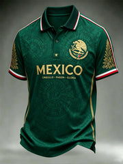 Men’s Mexican Independence Day Printed Casual Short-Sleeve Polo Shirt
