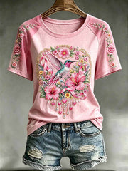 Women's Fashion Pink Breast Cancer Awareness Printed T-Shirt