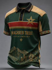 Men’s Morocco Football Enthusiast Printed Casual Polo Shirt