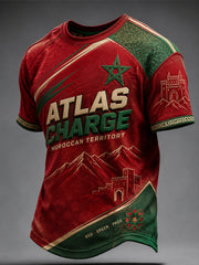 Men’s Morocco Football Enthusiast Printed Casual  T-Shirt