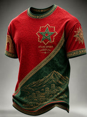 Men’s Morocco Football Enthusiast Printed Casual  T-Shirt