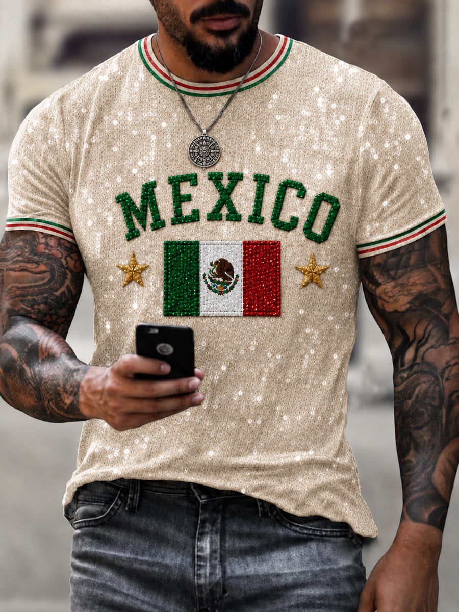 Men's Mexico Lover Art Short Sleeve O-neck T-shirt