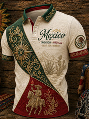 Men’s Mexico Independence Day Printed Casual Short-Sleeve Polo Shirt