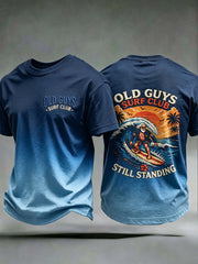 Men's Old Guys Surf Club Printed Vintage Fashion Loose Short Sleeve T-Shirt