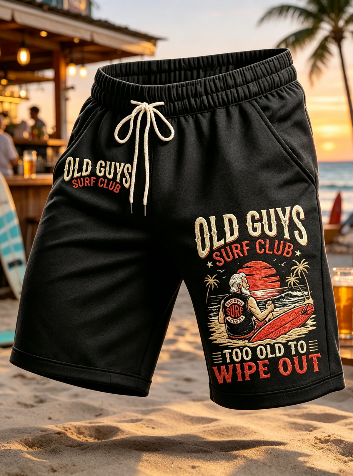 Men's Old Guys Surf Club  Drawstring Shorts