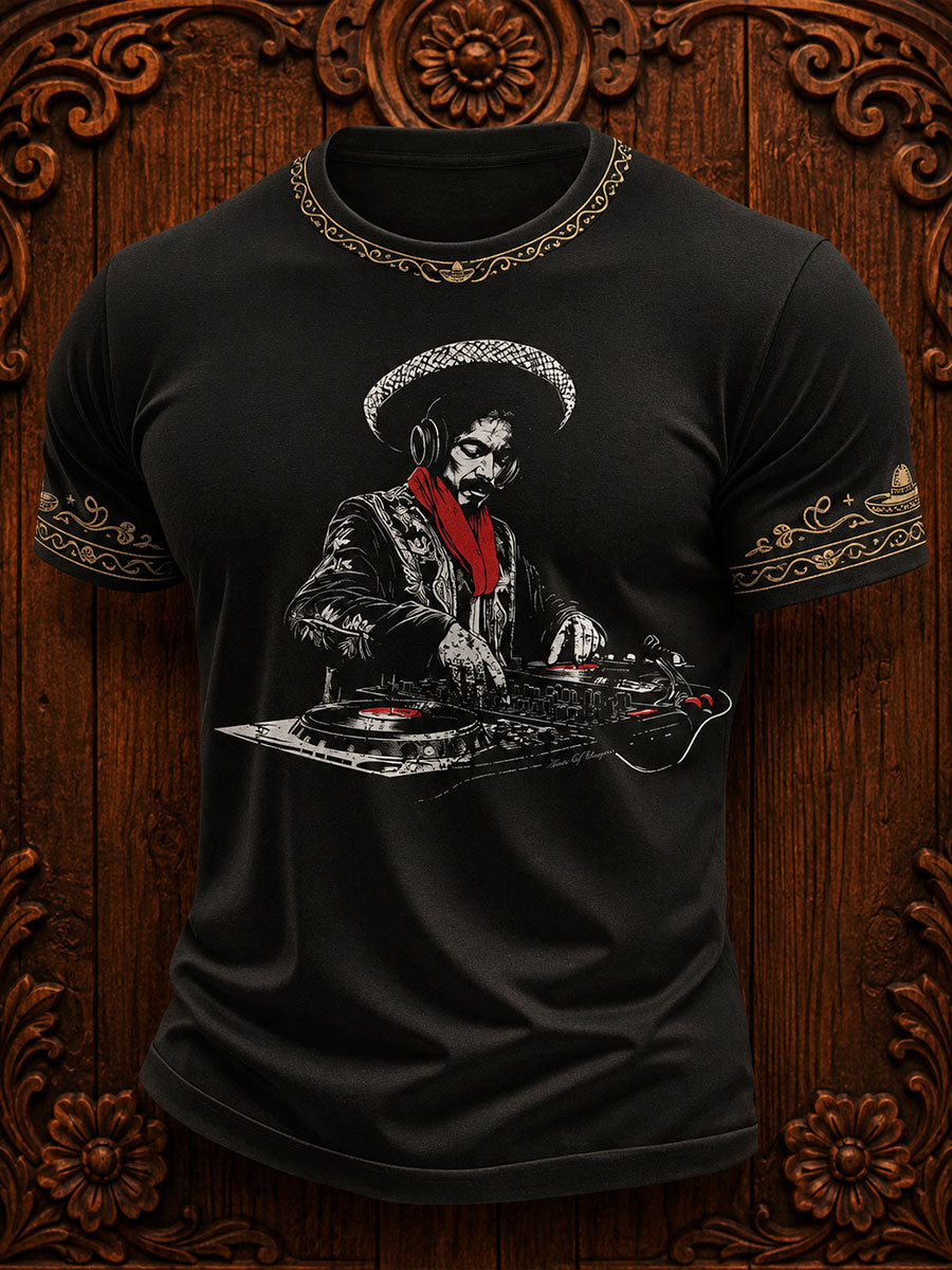 Men's Mariachi Music Lover Mexico Art Printed T-shirt
