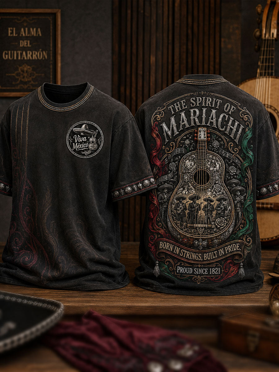 Men's Mariachi Music Lover Mexico Art Printed T-shirt