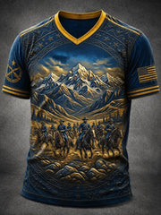 Men’s Buffalo Soldier Print Casual Short-Sleeve T-Shirt