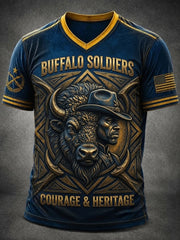 Men’s Buffalo Soldier Print Casual Short-Sleeve T-Shirt