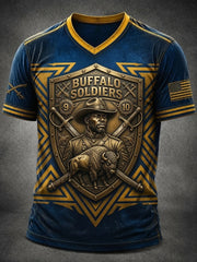 Men’s Buffalo Soldier Print Casual Short-Sleeve T-Shirt