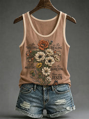 Women's In The Waiting There Was Jesus Printed Casual Tank Top